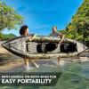 imageSereneLife Inflatable 2Person Kayak Lightweight Portable Kayak for Adults with Aluminum Paddles Pump Adjustable Seats Durable PVC 660lb Capacity Carry Bag ampamp Repair Kit Included Camo