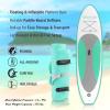 imageSereneLife Inflatable Stand Up Paddle Board with Premium SUP Accessories  Wide Stable Design with NonSlip EVA Deck Pad for Adults and Youth of All Skill Levels 350 lbs CapacityGreenWhite