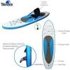 imageSereneLife Inflatable Stand Up Paddle Board with Premium SUP Accessories  Wide Stable Design with NonSlip EVA Deck Pad for Adults and Youth of All Skill Levels 350 lbs CapacityBlueWhite