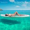 imageSereneLife Inflatable Stand Up Paddle Board with Premium SUP Accessories  Wide Stable Design with NonSlip EVA Deck Pad for Adults and Youth of All Skill Levels 350 lbs CapacityGreenWhite