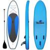 imageSereneLife Inflatable Stand Up Paddle Board with Premium SUP Accessories  Wide Stable Design with NonSlip EVA Deck Pad for Adults and Youth of All Skill Levels 350 lbs CapacityBlueWhite