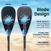 imageSereneLife SUP Paddle  3 Piece Adjustable Paddle board Oar with Lightweight Shaft Durable Blade  For Stand Up Paddleboard Surfing Flatwater Paddling ampamp RacingLight Blue