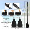 imageSereneLife SUP Paddle  3 Piece Adjustable Paddle board Oar with Lightweight Shaft Durable Blade  For Stand Up Paddleboard Surfing Flatwater Paddling ampamp RacingBlack