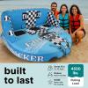 imageSerenelife Inflatable Towable Tube for Boating  24 Person 4500 lbs Pulling Capacity Deck Seats ampamp Backrest Premium Nylon Cover Grab Handles FrontBack Tow Points Speed Safety Valve3 Person