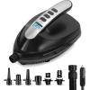 imageSereneLife Electric Paddle Board Pump  Portable 16 PSI DualStage Air Compressor for LightningFast Inflation AutoOff LCD Display ampamp 12V Car Connector  for SUPs Boats ampamp InflatablesBlack