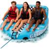 imageSerenelife Inflatable Towable Tube for Boating  24 Person 4500 lbs Pulling Capacity Deck Seats ampamp Backrest Premium Nylon Cover Grab Handles FrontBack Tow Points Speed Safety Valve3 Person
