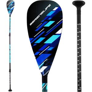 imageSereneLife SUP Paddle  3 Piece Adjustable Paddle board Oar with Lightweight Shaft Durable Blade  For Stand Up Paddleboard Surfing Flatwater Paddling ampamp RacingBlue