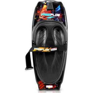 imageSereneLife Water Sport Kneeboard with Hook for Kids ampamp Adults Kneeboard with Strap for Boating Waterboarding Kneeling Boogie Boarding Knee SurfingBlackRed