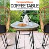 imageSereneLife 3 Piece Chat Set Outdoor Living Rattan Furniture Set Includes 2 Includes 2 Single Chairs wCushions and 1 Glasstop Coffee Table Brown