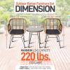 imageSereneLife 3 Piece Chat Set Outdoor Living Rattan Furniture Set Includes 2 Includes 2 Single Chairs wCushions and 1 Glasstop Coffee Table Brown
