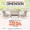 imageSereneLife 4 Piece ConversationChat Set Outdoor Living Rattan Furniture Includes 1 Double ampamp 2 Single Chairs with Cushion ampamp 1 Glasstop Coffee Table TaupeLight Gray