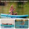 imageSereneLife Inflatable 106 Stand Up Paddle Board with Viewing Window 32 Wide MarineGrade SUP with NonSlip EVA Deck Includes 3Piece Paddle GoPro Mount Safety Leash ampamp Backpack 350 lbs Capacity