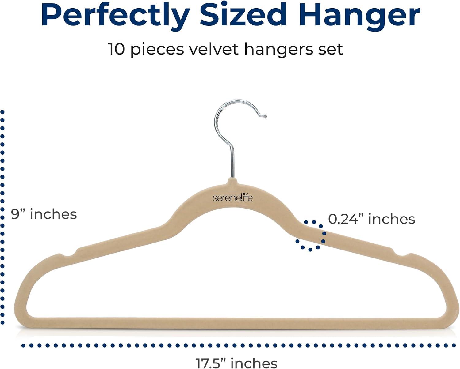 imageSereneLife 20 Pack Velvet Hangers  NonSlip Clothes Hangers with Heavy Duty Design Slim SpaceSaving Coat Hangers with 360 Swivel Hook Strong Lightweight Closet Organizer Set for Clothes PurpleIvory