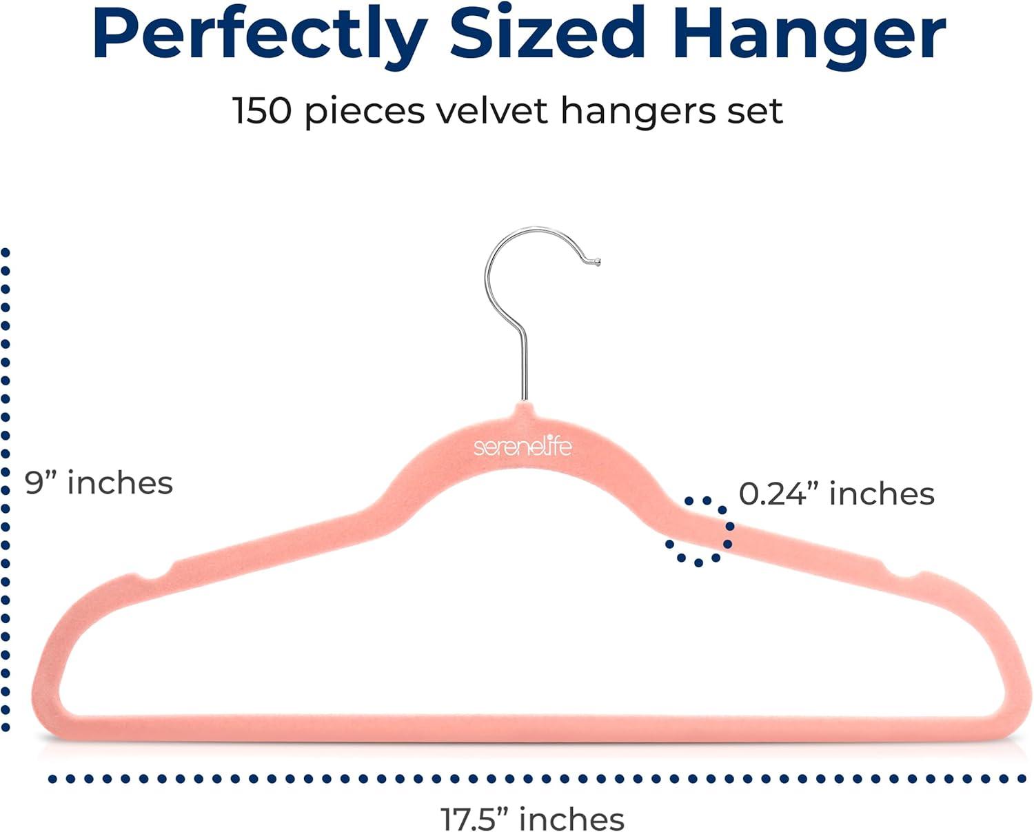 imageSereneLife 20 Pack Velvet Hangers  NonSlip Clothes Hangers with Heavy Duty Design Slim SpaceSaving Coat Hangers with 360 Swivel Hook Strong Lightweight Closet Organizer Set for Clothes PurplePink