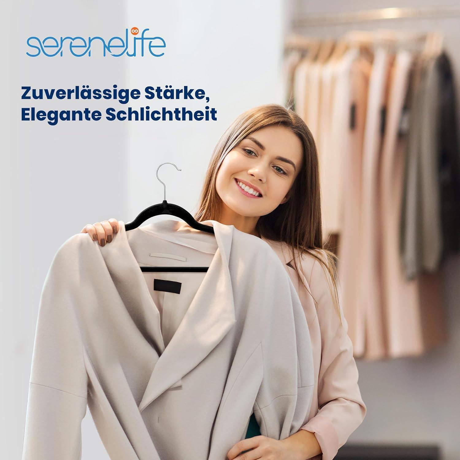 imageSereneLife 20 Pack Velvet Hangers  NonSlip Clothes Hangers with Heavy Duty Design Slim SpaceSaving Coat Hangers with 360 Swivel Hook Strong Lightweight Closet Organizer Set for Clothes PurpleBlack