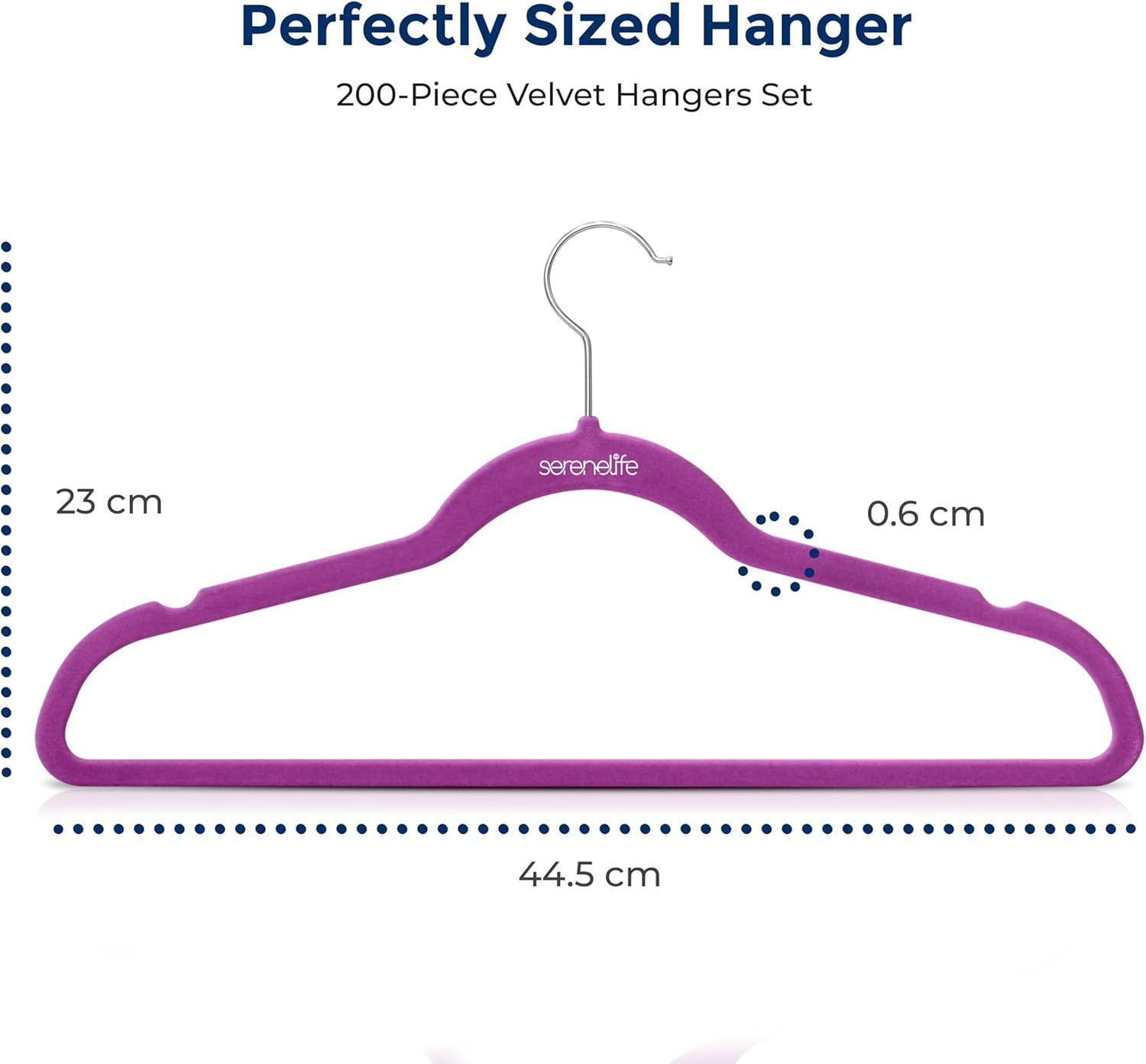 imageSereneLife 20 Pack Velvet Hangers  NonSlip Clothes Hangers with Heavy Duty Design Slim SpaceSaving Coat Hangers with 360 Swivel Hook Strong Lightweight Closet Organizer Set for Clothes PurplePurple