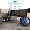 imageSereneLife Small Compact Folding Shopping Cart with Removable Waterproof Liner  360 Swivel Wheels RustProof Steel Frame 70lb Capacity  Portable Grocery Laundry ampamp Travel Cart BlueBlue