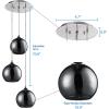 imageSereneLife Home Lighting Fixture  Triple Pendant Hanging Lamp Ceiling Light with 3 71 Circular Sphere Shaped Dome Globes Sculpted Glass Accent Adjustable Length and Screwin Bulb Socket SLLMP34
