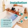 imageSereneLife Bubble Bath Mat NonSlip Bathtub Mat with Remote Control Waterproof Cushioned Design Adjustable Bubbles 82 Air Hose and 47 x 142 MoldResistant Full Body Spa Massager
