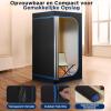 imageSereneLife Portable Sauna Box for Home Infrared Sauna Tent with Heated Foot Pad and Folding Chair Remote Control InHome Spa 35quot x 71quot  inch Black71x35