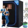imageSereneLife Portable Sauna Box for Home Steam Sauna Tent with Extra Large 4L Steamer  Includes Folding Sauna Chair Remote Control w 9 Heat Levels for inHome Spa  29 x 29 x 592 Person  Black
