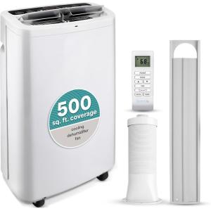 imageSereneLife Small Air Conditioner Portable 10000 BTU with Builtin Dehumidifier  Portable AC unit for rooms up to 450 sq ft  WiFi app  Remote Control Window Mount Exhaust Kit14 000 BTU