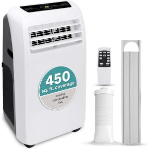 imageSereneLife Small Air Conditioner Portable 10000 BTU with Builtin Dehumidifier  Portable AC unit for rooms up to 450 sq ft  WiFi app  Remote Control Window Mount Exhaust Kit10 000 BTU