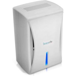 imageSereneLife Upgraded Electronic Air Dehumidifier  Breathe Easier Odor Eliminator Moisture Control Ventilation Fan Reusable Air Filter Removable Water Tank Rooms up to 1600 Cu Ft 20 Oz  PDUMID351 600 Cubic Feet