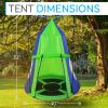imageSereneLife 40quot Kids Hanging Tent Swing Outdoor Saucer Swing with Hang Kit and Swinging Swivel Spinner Green