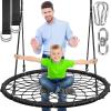 imageSereneLife Spider Web Tree Saucer Swing  Netted Webbed Seat for Grip and Comfort  Hanging Tree Circular Flying Saucer with Ropes and Straps  Safe Durable Max Weight 600lbs