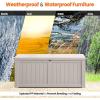 image120Gallon Deck Storage Box  Waterproof Outdoor Large ResinGarden Tools Patio Furniture ampamp Sports Equipment Waterresistant Weatherproof Lock Included SLSTBX60