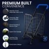 imageSereneLife Large Folding Utility Shopping Cart with Removable Liner  Heavy Duty 360 Swivel Wheels 110 lb Capacity Portable for Groceries Laundry Luggage and More RedBlue
