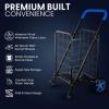 imageSereneLife Large Folding Utility Shopping Cart with Removable Liner  Heavy Duty 360 Swivel Wheels 110 lb Capacity Portable for Groceries Laundry Luggage and More RedBlue