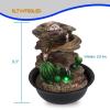 image:imageSereneLife 3Tier Desktop Electric Water Fountain Decor w LED  Indoor Outdoor Portable Tabletop Decorative Zen Meditation Waterfall Kit Includes Submersible Pump amp 12V Power Adapter