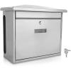 image:imageSerenelife Modern Wall Mount Lockable Mailbox Commercial Rural Home Decorative amp Office Business Parcel Box Packages Drop Slot Secure Lock SLMAB08 Metallic Gray