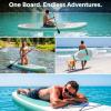 image:imageSereneLife Inflatable Stand Up Paddle Board with Premium SUP Accessories  Wide Stable Design with NonSlip EVA Deck PadGreen
