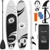 image:imageSereneLife Inflatable Stand Up Paddle Board with Premium SUP Accessories  Wide Stable Design with NonSlip EVA Deck PadBlackGray