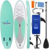 image:imageSereneLife Inflatable Stand Up Paddle Board with Premium SUP Accessories  Wide Stable Design with NonSlip EVA Deck PadGreen