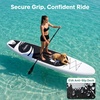 image:imageSereneLife Inflatable Stand Up Paddle Board with Premium SUP Accessories  Wide Stable Design with NonSlip EVA Deck Pad for Adults and Youth of All Skill Levels 350 lbs CapacityBlack and Gray