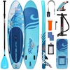 image:imageSereneLife Inflatable Stand Up Paddle Board with Premium SUP Accessories  Wide Stable Design with NonSlip EVA Deck Pad for Adults and Youth of All Skill Levels 350 lbs CapacityOcean Blue Updated Version