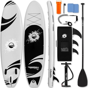 image:imageSereneLife Inflatable Stand Up Paddle Board with Premium SUP Accessories  Wide Stable Design with NonSlip EVA Deck Pad for Adults and Youth of All Skill Levels 350 lbs CapacityBlackGrey