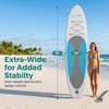 image:imageSereneLife 10 Inflatable Stand Up Paddle Board with Premium SUP Accessories  Wide Stable Design with NonSlip EVA Deck Pad for Youth and Adults 350 lbs CapacityOcean Teal