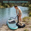 image:imageSereneLife 10 Inflatable Stand Up Paddle Board with Premium SUP Accessories  Wide Stable Design with NonSlip EVA Deck Pad for Youth and Adults 350 lbs CapacityModern Grey