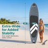 image:imageSereneLife 10 Inflatable Stand Up Paddle Board with Premium SUP Accessories  Wide Stable Design with NonSlip EVA Deck Pad for Youth and Adults 350 lbs CapacityModern Grey