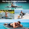 image:imageSereneLife 106 Inflatable Stand Up Paddle Board with Premium SUP Accessories  32 Wide Stable Design with NonSlip EVA Deck Pad for Youth and Adults 350 lbs CapacityBlack