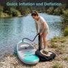 image:imageSereneLife 106 Inflatable Stand Up Paddle Board with Premium SUP Accessories  32 Wide Stable Design with NonSlip EVA Deck Pad for Youth and Adults 350 lbs CapacityAqua Mint