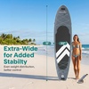 image:imageSereneLife 106 Inflatable Stand Up Paddle Board with Premium SUP Accessories  32 Wide Stable Design with NonSlip EVA Deck Pad for Youth and Adults 350 lbs CapacityBlack