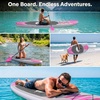 image:imageSereneLife 106 Inflatable Stand Up Paddle Board with Premium SUP Accessories  32 Wide Stable Design with NonSlip EVA Deck Pad for Youth and Adults 350 lbs CapacityPink