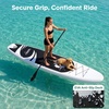 image:imageSereneLife 106 Inflatable Stand Up Paddle Board with Premium SUP Accessories  32 Wide Stable Design with NonSlip EVA Deck Pad for Youth and Adults 350 lbs CapacityBlackGrey