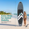 image:imageSereneLife 106 Inflatable Stand Up Paddle Board with Premium SUP Accessories  32 Wide Stable Design with NonSlip EVA Deck Pad for Youth and Adults 350 lbs CapacityWhite